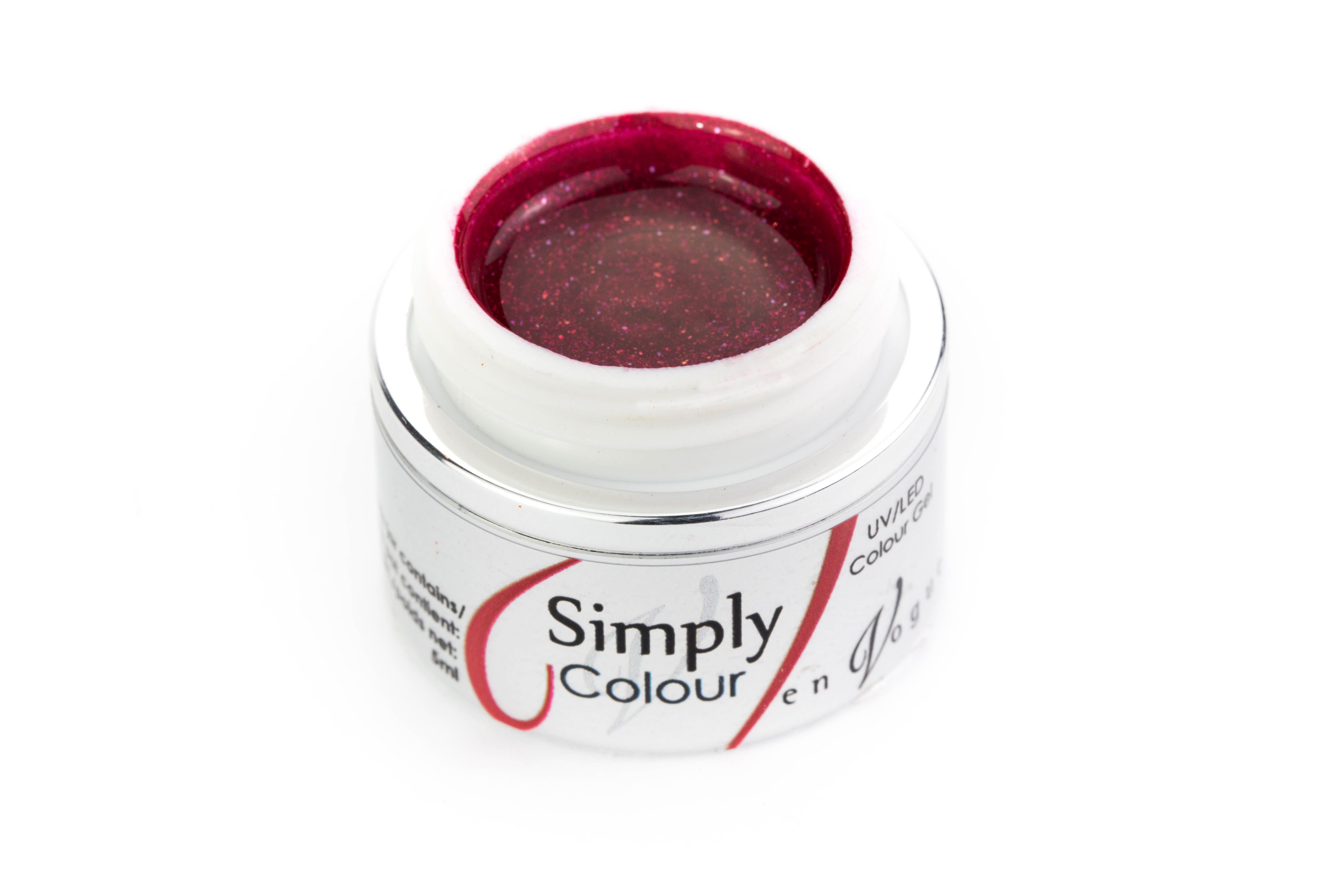 En Vogue Simply Colour Gel - Red Sparkle - Creata Beauty - Professional Beauty Products