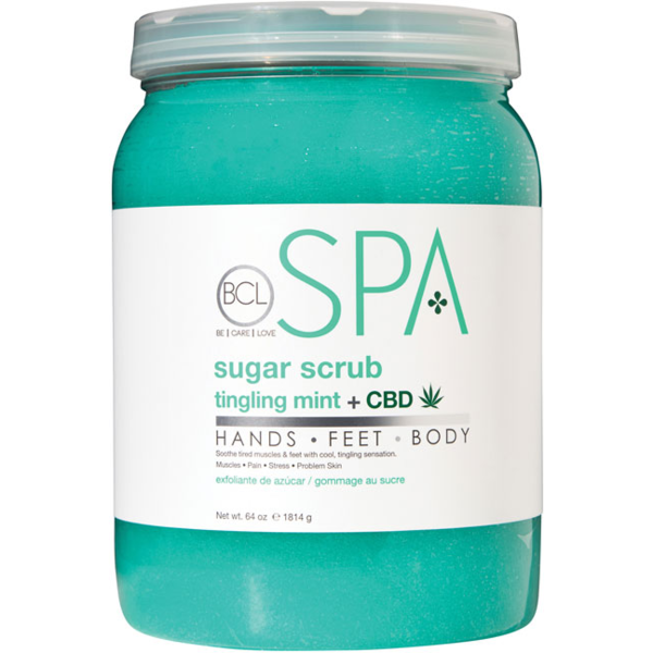 BCL Spa Sugar Scrub - Tingling Mint + CBD - Creata Beauty - Professional Beauty Products