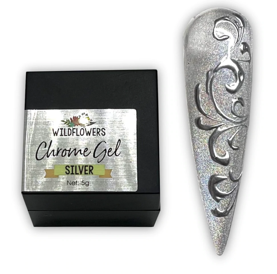 Wildflowers Painting Gel - Silver Chrome - Creata Beauty - Professional Beauty Products