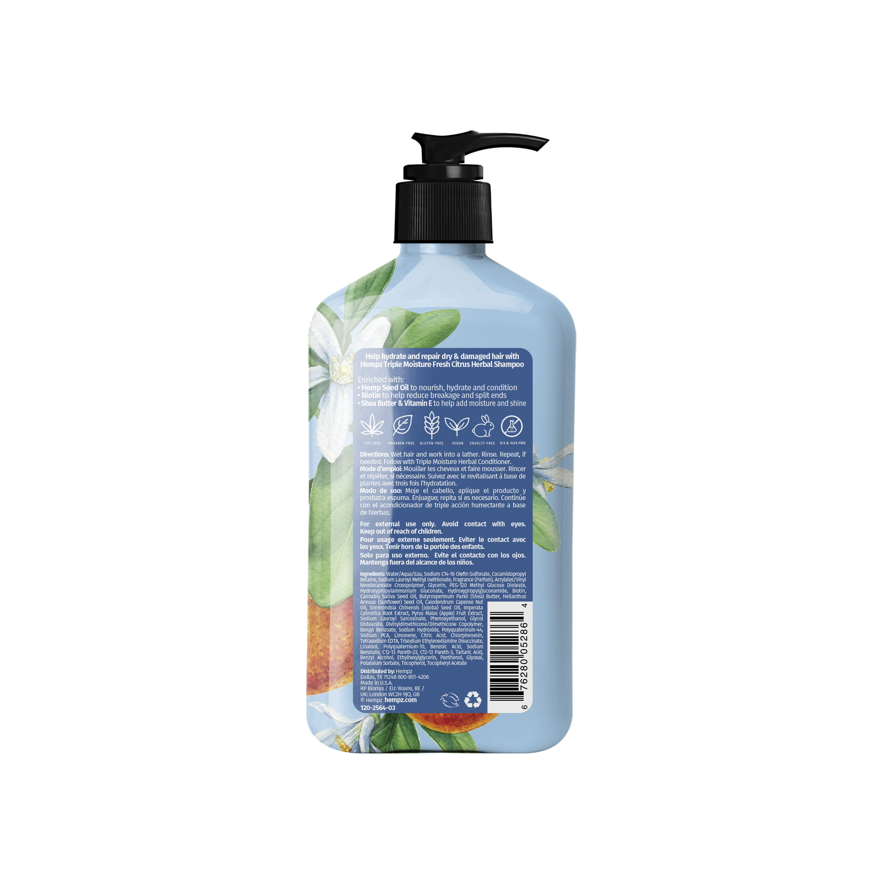 Hempz Triple Moisture Fresh Citrus Herbal Shampoo - Creata Beauty - Professional Beauty Products