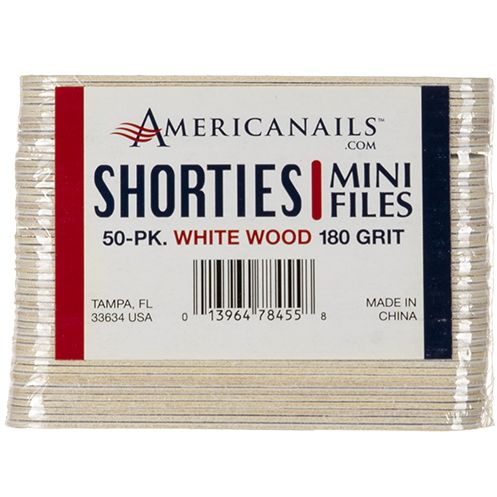 Americanails - Shorties Mini White Wood Board 50ct - Creata Beauty - Professional Beauty Products