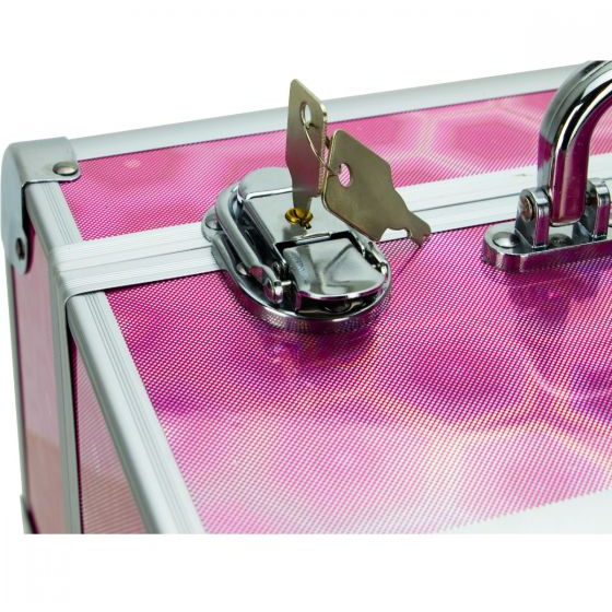 VER Beauty - Pink Hexa Holographic Cosmetic Case - Creata Beauty - Professional Beauty Products