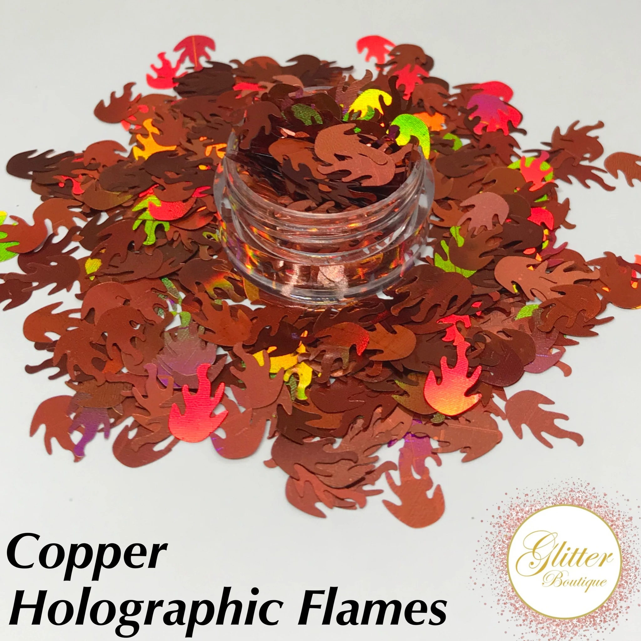 Glitter Boutique - Copper Holographic Flames - Creata Beauty - Professional Beauty Products