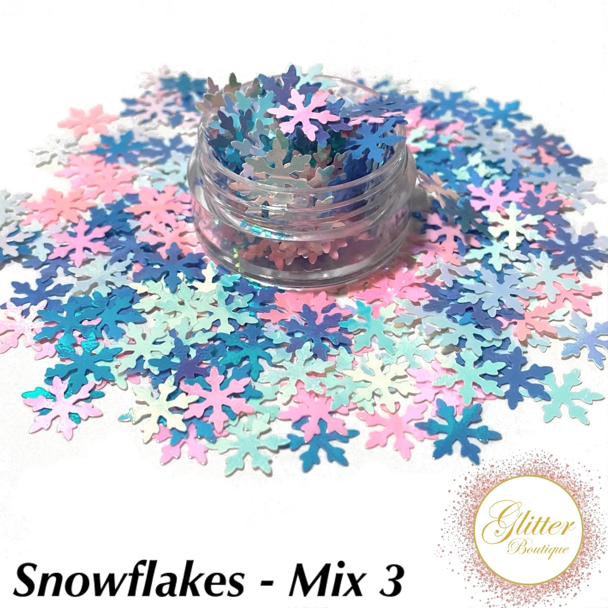 Glitter Boutique - Snowflakes Mix 3 - Creata Beauty - Professional Beauty Products