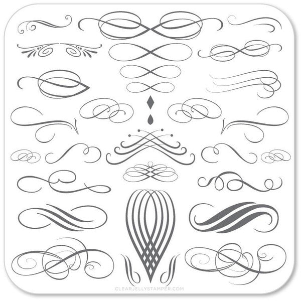 Clear Jelly Stamper Plate Small - Victorian Flourish (CjS-46) - Creata Beauty - Professional Beauty Products